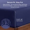 thumbnail image 4 of California Design Den King Bed Fitted Sheet, 1 Pc - Soft 100% Cotton Sateen, Deep Pockets, Durable All-Around Elastic - Navy Blue, 4 of 8