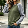 thumbnail image 7 of Maplenight Color Block Sweaters for Women Raglan Sleeve Ribbed Knit Pullover Soft Warm Fall Business Casual Work Office Sweaters with Pocket, 7 of 7