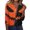 Orange #030, variant on Halloween Shirts Women Funny 3/4 Sleeve Pullover Spooky Bat Printed Tops Horror Button V Neck T Shirts Holiday Three Quarter Length Blouses, 3XL