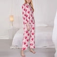 thumbnail image 3 of Pofeuu Pink gift with ribbon Print Womens Pajamas Set Long Sleeve Sleepwear Button Down Nightwear Soft Pj Lounge Sets Button Down Pajamas Women-Large, 3 of 7