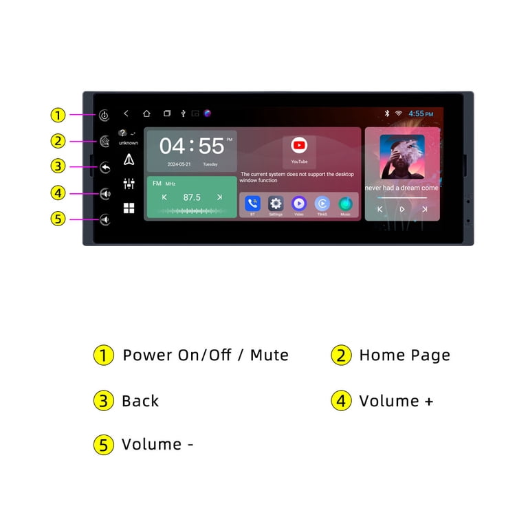 Autoradio 1 Din 6,8 Pollici Con CarPlay Wireless E Android Auto – Touchscreen IPS, GPS, FM, Ingresso USB/Type-C E Comandi Al Volante