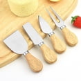 thumbnail image 4 of Ensemble de Couteaux à Fromage en Acier Inoxydable avec Manches en Bois - Collection de 4 Pcs, 4 of 5