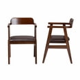 thumbnail image 4 of Baxton Studio Cleo Faux Leather and Dark Brown Wood 2-Piece Dining Chair Set, 4 of 10