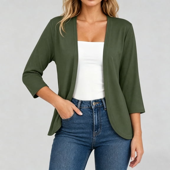 Lnmiateer Classic Shawl Collar Open Front Stretch Knit Cardigan Long Sleeve Loose Casual Coat Autumn Winter Everyday Multi-Layer Fashion Transitional Outerwear