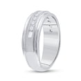thumbnail image 4 of 10kt White Gold Mens Round Channel-set Diamond Milgrain Edge Wedding Band Ring 1/2 Cttw, 4 of 4