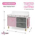 thumbnail image 6 of Emily Rose - Toy Baby Doll Crib Set for Little Girls, Changing Table Furniture with Clothes and Accessories Storage and Pockets, for 3+ Year Old Girls, Baby Doll Set and Accessories - White/Pink/Gray, 6 of 7