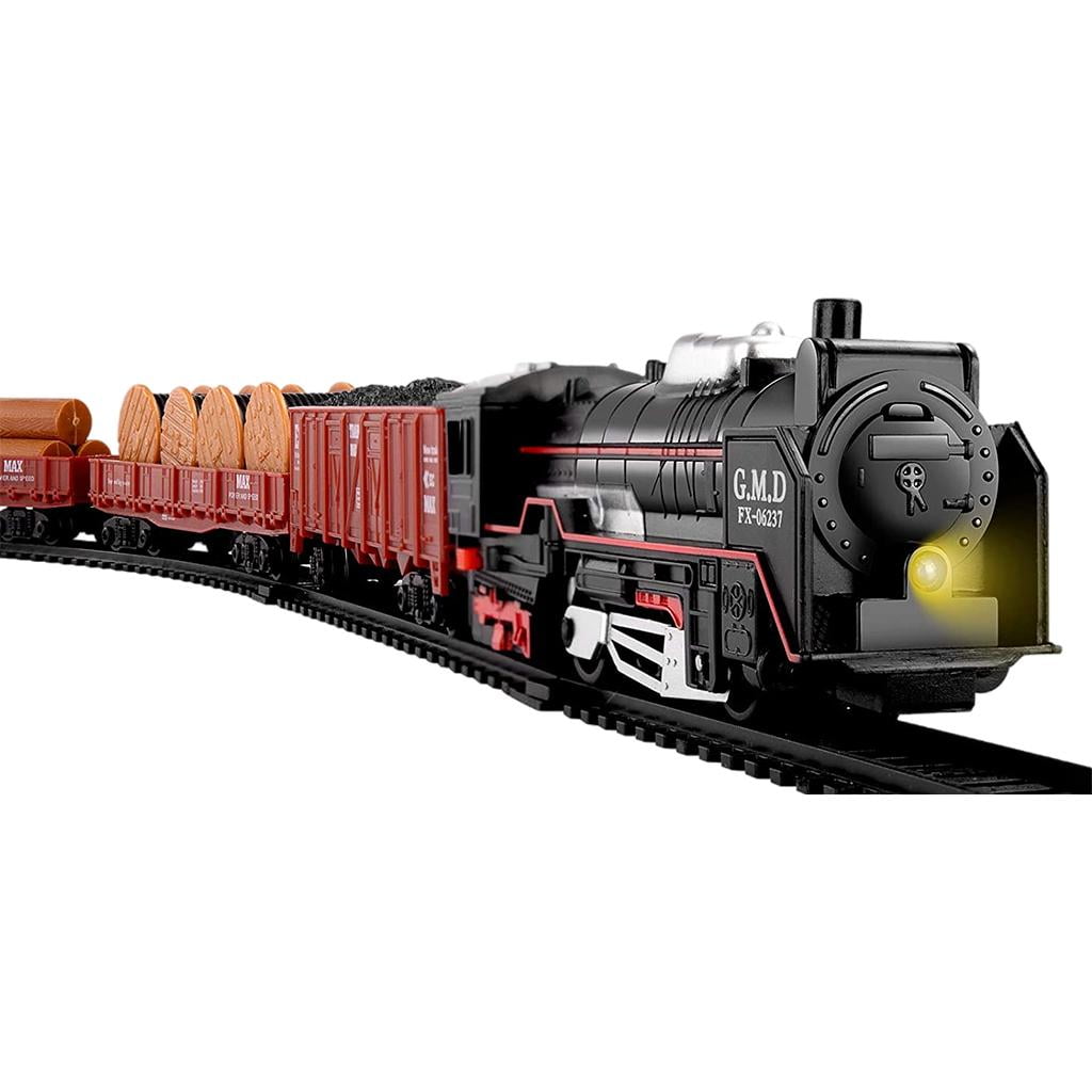 Battery operated Railroad light and sound Train Track Playset Toy Train Engine 