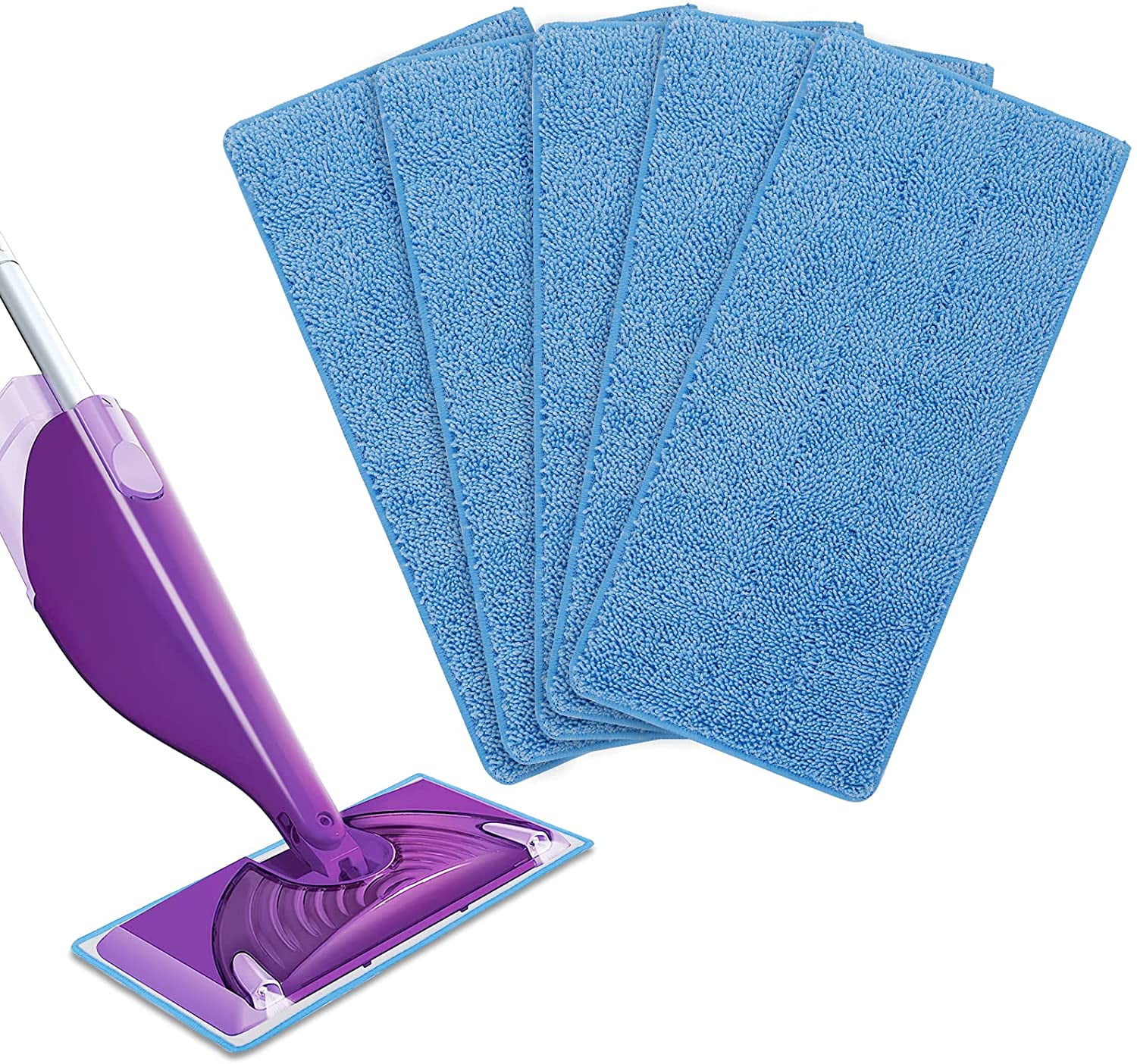 KEEPOW Mop Pads Compatible with Swiffer Wet Jet 5 Packs Reusable