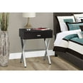MonarchAccent Table Glossy White / Chrome Metal Night Stand