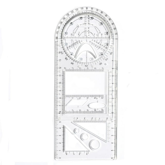 EGNMCR Multifunctional Student Math Ruler,Multifunctional Rotatable Active Math Ruler Drawing Template Multifunctional ruler