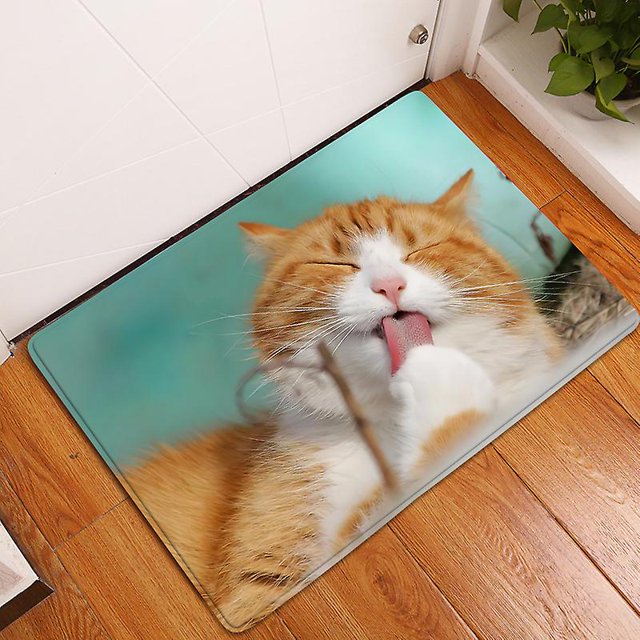 Cute pets Animal Pattern Anti Slip Suede Carpet Door Mat Outdoor Kitchen Living Room Floor Mat Carpet Home Decoration-week