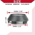 thumbnail image 4 of Unique Bargains Universal Car Wheel Center Hub Cap Rim Cover Hub Caps Snap-in Plastic 65mm 2.56" OD Gray, 4 of 6