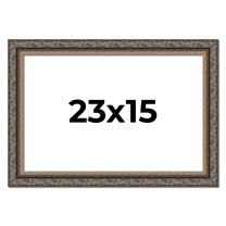 23x15 Frame Black Real Wood Picture Frame Width 2 inches | Interior Frame Depth 0.5 inches | Fitz