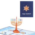 thumbnail image 2 of Felicitación Chanukah Vela Candelabro Tarjeta De Felicitación Impresión En Color Año Nuevo Judío Tradición Navideña Tarjeta De Bendición Para La Oficina Del Partido 3D Pop Up Tarjeta Serendint HA020435-00, 2 of 7