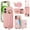 Pink, variant on ELEHOLD Case for iPhone 16 Plus, Shockproof PU Leather Crossbody Wallet Case with Wrist Strap & Kickstand & Card Holder,White