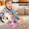 thumbnail image 4 of Kids Mini Simulation Vacuum Cleaner Toy Set with 3 Suction Heads Role Play Cleaning Tools for Girls Educational Household Chores Pretend Play Birthday Gift,Pink, 4 of 6