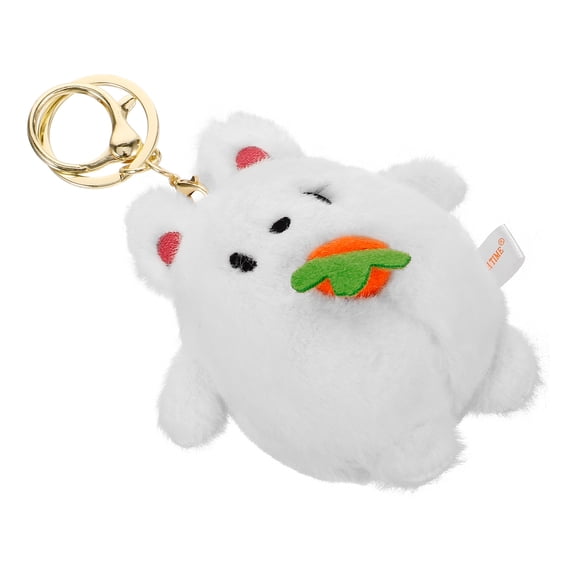 Tineasur Bunny Bag Charm White Long Plush 1Pack for Young Adults Aesthetic Design