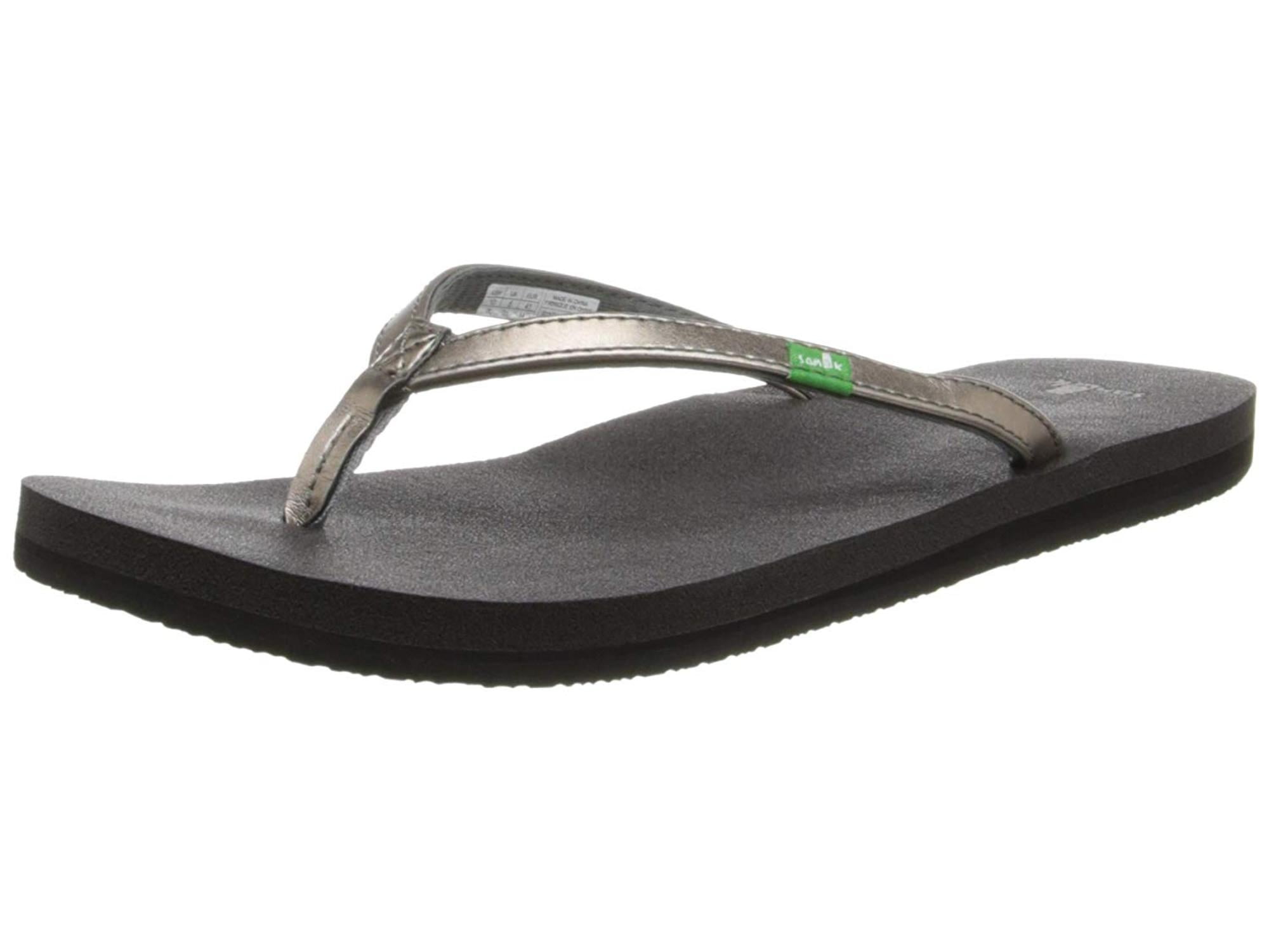sanuk metallic flip flops