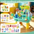 thumbnail image 2 of Lorveina Kids Sand and Water Activity Table with Electric Pump Elephant Faucet Toddler Play Kitchen Sink Food Accessories Fishing Game Ages 3 and Up, Blue, 2 of 7