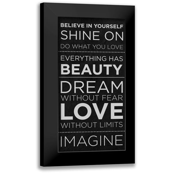 SD Graphics Studio 9x14 Black Modern Framed Museum Art Print Titled - Believe in Yourself