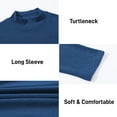 thumbnail image 5 of YuKaiChen Men's Casual Turtleneck Slim Fit Basic Tops Lightweight Pullover Sweater Blue S, 5 of 5
