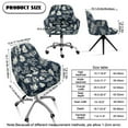 thumbnail image 7 of ZIATUBLES Leaf Print Curved Back Chair Slipcover Stretchable Dining Chair Cover Adjustable Arc Shaped Swivel Accent Chair Protector for Dining Living Room Home Decor, 7 of 7