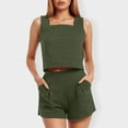 thumbnail image 4 of MKLEKYY Pantalones Cortos Deportivos Para Mujer Conjuntos De 2 Piezas Para Mujer Conjuntos A Juego Pantalones Cortos De Dos Piezas Tops Cortos Conjunto De Ropa De Moda, 4 of 5