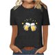 thumbnail image 1 of Tops Cortos para Mujeres, Oktoberfest Casual Impreso Cuello Redondo Manga Corta Camiseta Top Hecho de Poliéster para la Primavera Verano Uso Diario, Camisetas Casuales de Mujer, 1 of 4
