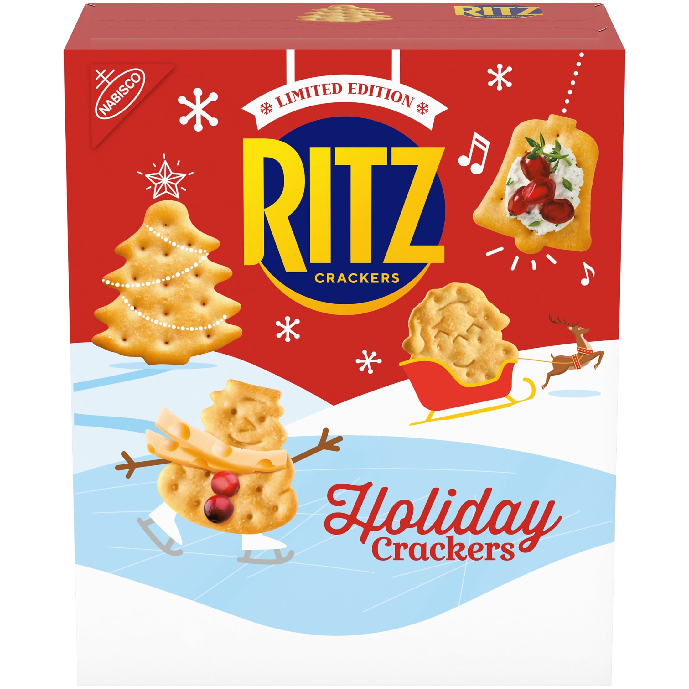 (3 pack) RITZ Holiday Crackers, Snacks for Kids and Adults, Party Snacks, Limited Edition, 12.3 oz