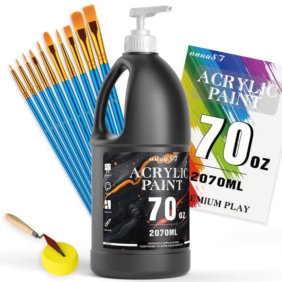 Pintura Acrílica unuaST Negra 2070 mL para Multiples Superficies con Bomba
