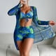 thumbnail image 2 of MKLEKYY Trajes De Baño Completo Mujer Women'S Gorgeous Court Style Printing 3D Swimsuit Beach Skirt Two Piece Set, 2 of 6