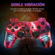 ISHAKO Wireless Controller Compatible with PS3/PC, Dual Vibration, Motion Sensor - Galaxy Red