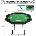 thumbnail image 2 of Octagon Poker Table with 8 Cup Holders, Casino Leisure Table for 8 Players, Blackjack Gaming Table with Water-Resistant Cushioned Rail, 2 of 8