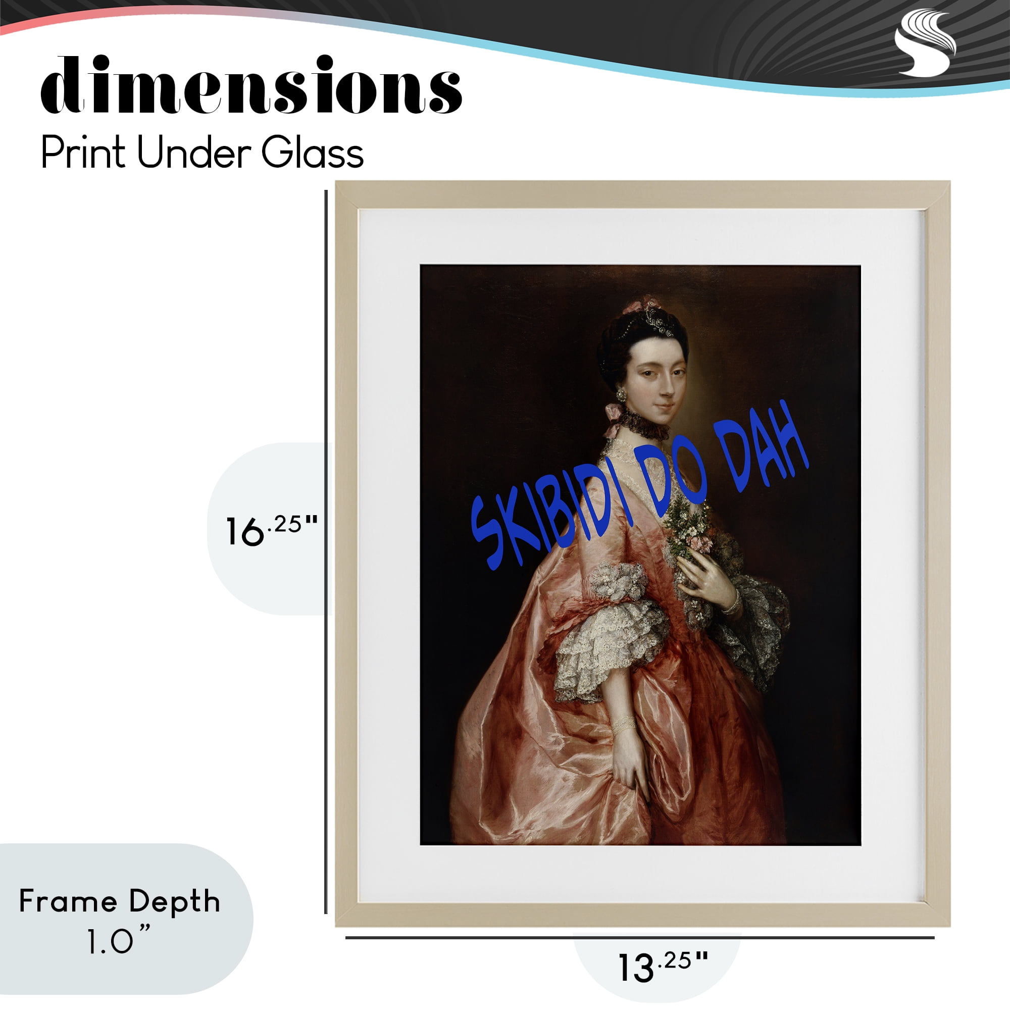 Stupell Industries Iconic Skibidi Do Dah Birch Framed Print Under Glass, design by Grotto Studios