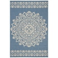 thumbnail image 2 of SAFAVIEH Beach House Braiden Medallion Indoor/Outdoor Runner Rug Cream/Blue, 2' x 8', 2 of 8
