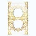 thumbnail image 2 of Metal Light Switch Plate Cover Mandala Yellow Flower Tile Pattern MDL098, 2 of 13
