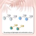 thumbnail image 3 of sweethay Pendientes de 2 uds con de plata, pendientes redondos con pasador, joyería de boda para mujeres y niñas, regalo para mujer Ropa, zapatos y accesorios Miscelánea Verde, 3 of 6