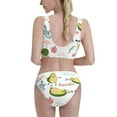 thumbnail image 3 of Kdxio Happy Avocado for Womens High Waisted Bikini Top Sports Style Two Piece Bathing Suits, 3 of 7