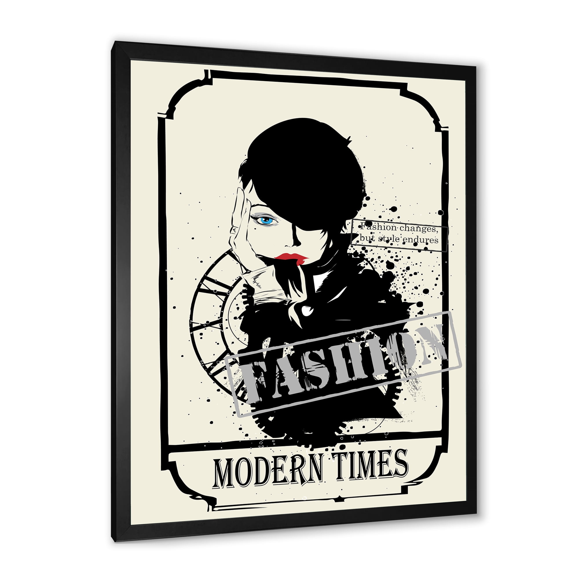 Designart 'Style Passion Life Fashion Woman VII' Vintage Framed Art Print