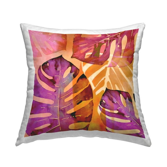 Stupell Industries Tropical Leaf Collage Decorative Printed Throw Pillow Design by Andrea Haase