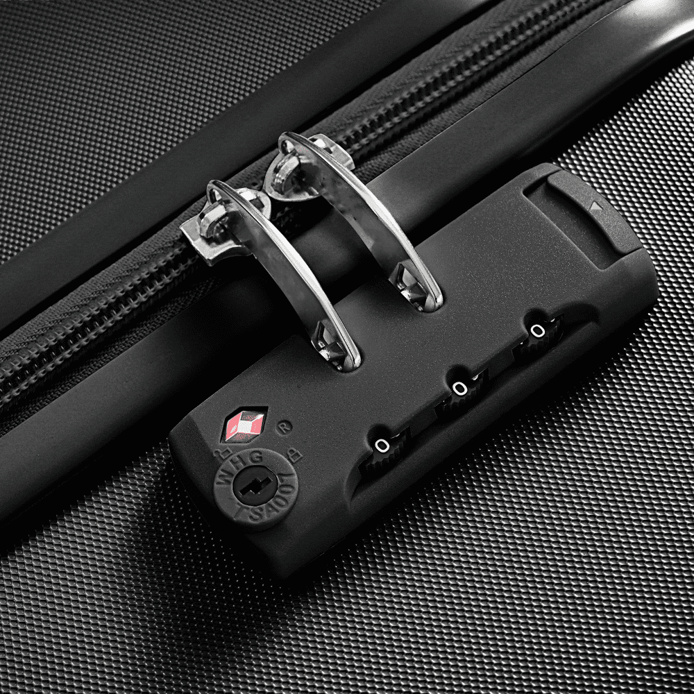 DECMAY 3-Piece ABS Luggage Set with Spinner Wheels and Cup Holder, Airline Carry-On Approved