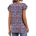 thumbnail image 5 of Fantaslook Womens Blouses Dressy Casual Pleated Tunic Tops Floral Ruffle Sleeve Summer Shirts, 5 of 9