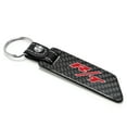 thumbnail image 2 of Dodge R/T Logo Real Carbon Fiber Blade Style with Black Leather Strap Key Chain, 2 of 6