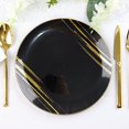 thumbnail image 3 of BalsaCircle 10 Black Gold Round 10" Disposable Salad Dinner Plastic Plates Metallic Prints Party Events Tableware, 3 of 8