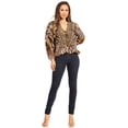 thumbnail image 5 of Sakkas Sante Women's Boho Loose V neck Long Sleeve Elastic Tunic Top Blouse Floral - 583-Black - L/XL, 5 of 5
