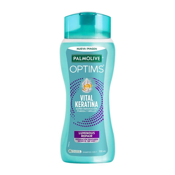 Shampoo Palmolive Optims Luminous Repair Fórmula con Vital Keratina 700 ml