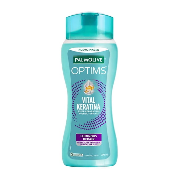 Shampoo Palmolive Optims Luminous Repair Fórmula con Vital Keratina 700 ml