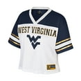 thumbnail image 2 of Women's Colosseum  White West Virginia Mountaineers Treasure Cropped Football Jersey, 2 of 3