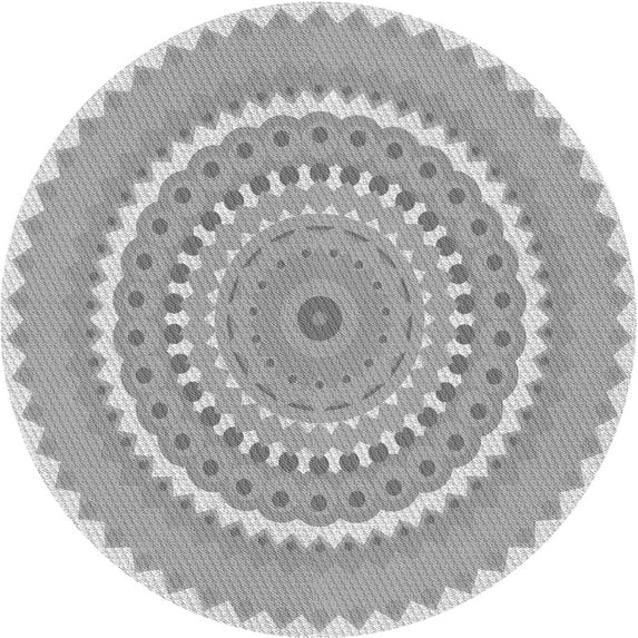 Ahgly Company Machine Washable Indoor Round Transitional Gray Goose Gray Area Rugs, 7' Round