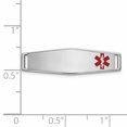thumbnail image 2 of 14k White Gold Epoxy Enameled Medical Alert Id Off Ctr Soft Plate # 816 Bracelet Component, 2 of 6